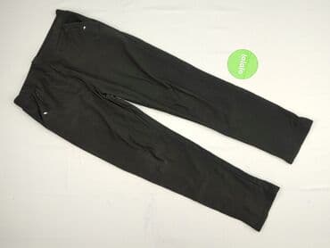 spodnie czarne damskie z niskim stanem: Spodnie materiałowe damskie, rozmiar M — 3