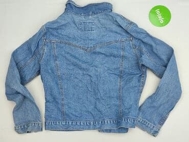 różowa marynarka h m: Denim, Kurtka jeansowa damska, M — 3