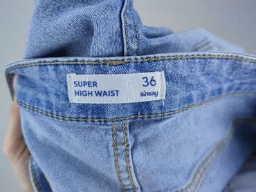 szerokie dżinsy z wysokim stanem: Jeansy damskie, S — 5