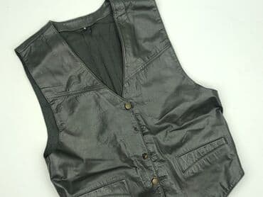 kurtki skorzane zara: Męska kamizelka skórzana - Materiał: prawdziwa skóra (etykieta “Real — 1