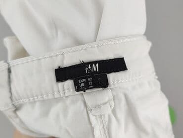 spodnie woskowane białe: H&M, Spodnie materiałowe damskie, rozmiar M — 4