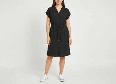 czarna sukienka z długim rękawem sinsay: Sinsay, Sukienka damska, rozmiar M — 6