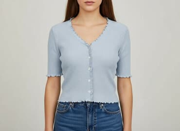 sweter z krótkim rękawem męski: Vero Moda, Kardigan damski, rozmiar M — 7