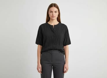 bluzka z dlugim rekawem czarna: Koszula damska, rozmiar M — 6