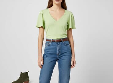 t shirt z baskinką: H&M, T-shirt damski, rozmiar M — 7