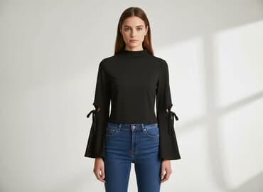 bluzki z wiązaniem pod szyją z wiskozy: Bluzka damska, rozmiar S — 8