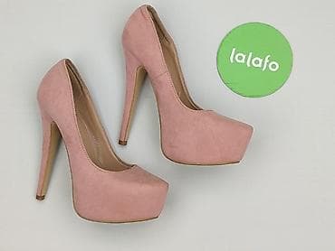 platforma wszystko: Cieliste różowe czółenka na bardzo wysokim obcasie z platformą - — 4