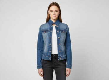 kurtki zimowe damskie wyprzedaż hm: H&M L.O.G.G., Kurtka jeansowa damska, rozmiar S — 1