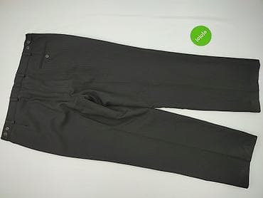 polyester undershirts: Męskie spodnie garniturowe Jakota w prążki - Klasyczny krój z kantem — 3