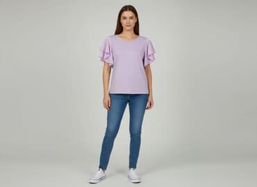 lawendowa bluzki damskie: Bluzka damska, rozmiar M — 6