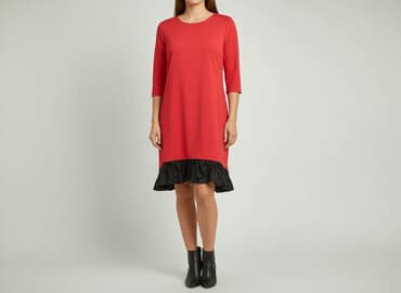 czerwone sukienki plus size: Sukienka damska, rozmiar L — 5