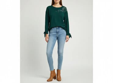 biała bluzka z długim rękawem stradivarius: Stradivarius, Women`s tunic, size S — 1