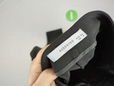 czarne spodnie z wysokim stanem reserved: Spodnie materiałowe damskie, XS — 4