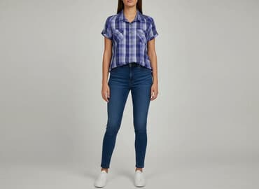 kurtka koszulowa w krate damska: Koszula damska, rozmiar L — 6