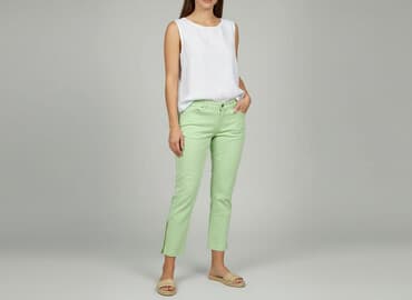 neonowe spodnie damskie: Nicole, Spodnie 3/4 damskie, rozmiar L — 6