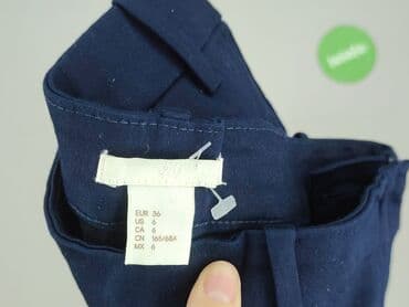granatowe chinosy damskie: H&M, Spodnie materiałowe damskie, rozmiar S — 4
