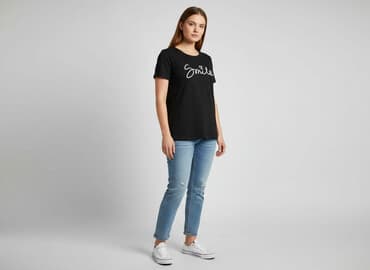 smiley face t shirty: Sinsay, T-shirt damski, rozmiar M — 1