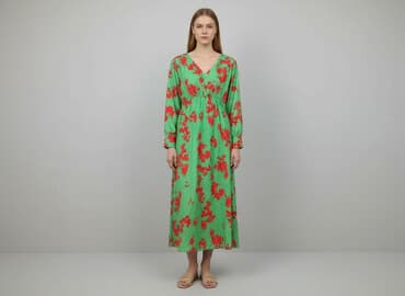 sukienki damskie midi w kwiaty: Sukienka damska, rozmiar L — 1