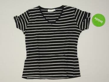 czarne t shirty w serek damskie: Yessica, T-shirt damski, rozmiar M — 2