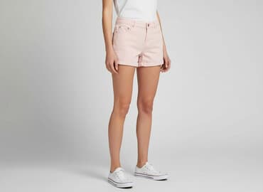 krótkie spodenki różowe: Denim Co, Szorty damskie, rozmiar M — 8