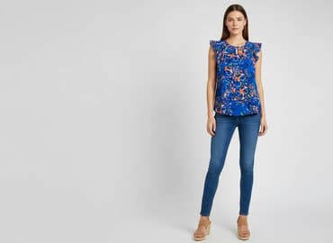 bluza pepe jeans damska: Papaya, Bluzka damska, rozmiar L — 6