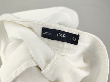 biale szerokie jeansy: F&F, Spodnie materiałowe damskie, rozmiar S — 4