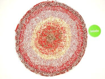 Okrągła mata w paski, wykonana z plecionego materiału w odcieniach — 2