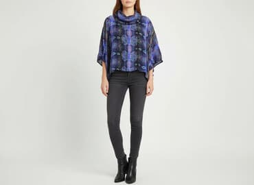 spodnie hello kitty szerokie: Ponczo damskie, rozmiar One size — 5