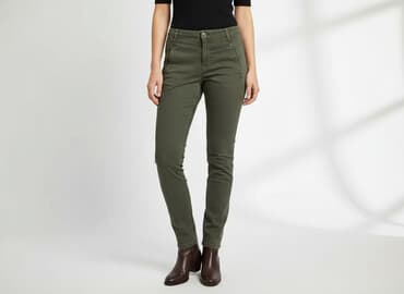 spodnie z zapięciem na nogawkach: Material trousers for women, size M — 1