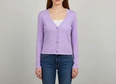 sweter z dekoltem v: Clockhouse, Kardigan damski, rozmiar S — 6