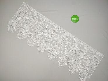 zasłony używane: Biała firana/lamówka żakardowa – panelowa zazdrostka - Materiał — 3