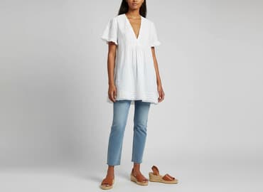 biała sukienka dzianinowa zara: Zara, Tunika damska, rozmiar M — 6