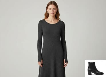 rajstopy czarne ze srebrną nitką: Sukienka damska, rozmiar S — 1