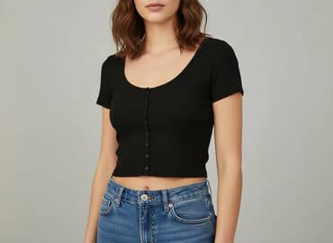 crop sukienki: H&M, Top damski, rozmiar M — 7