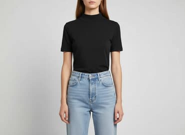 mock neck t shirty: Sinsay, T-shirt damski, rozmiar XS — 1