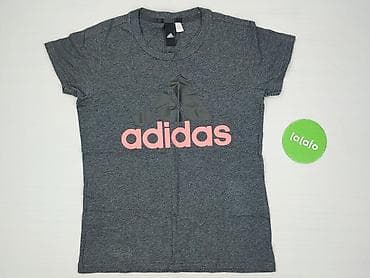 szare dresy: Adidas, T-shirt damski, rozmiar S — 2