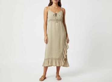 sukienka i sandały na koturnie: Sukienka damska, rozmiar S — 1