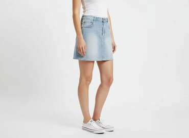 spódniczka dżinsowe z wysokim stanem: Lee, Spódnica damska, rozmiar S — 6