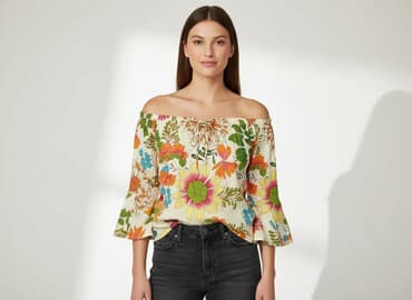 bluzka damska z kwiatem: ONLY, Bluzka damska, rozmiar M — 7