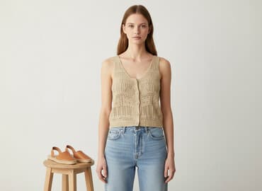 bluzka na drutach na lato: Top damski, rozmiar S — 1