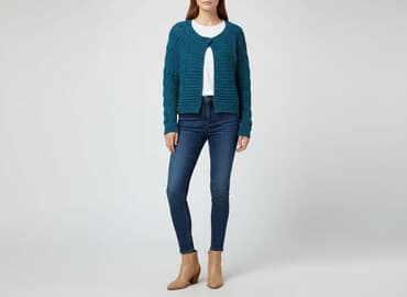 sweter z krótkim rękawem męski: CAMAIEU, Kardigan damski, rozmiar M — 6