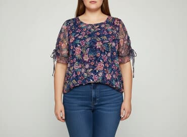 bluzka w kwiaty new yorker: Yessica, Bluzka damska, rozmiar 5XL — 7