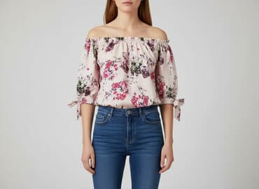 bluzki hiszpanki w kwiaty: Bluzka damska, rozmiar S — 7
