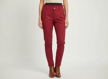 materiałowe spodnie z wysokim stanem lata 80: Spodnie materiałowe damskie, rozmiar L — 1