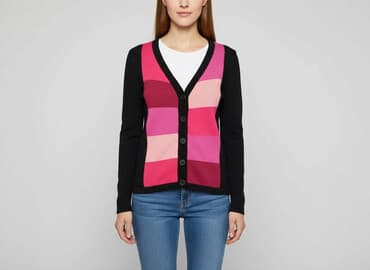 sweter w paski: Jacqueline Riu, Kardigan damski, rozmiar M — 7