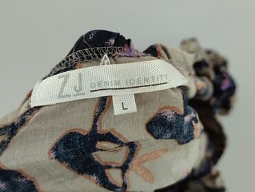 bluzki dopasowane eleganckie: Denim, Women's blouse, L — 4