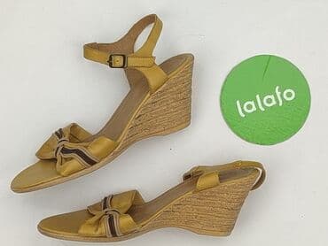 klapki gucci na koturnie: Sandały damskie, 37 — 4