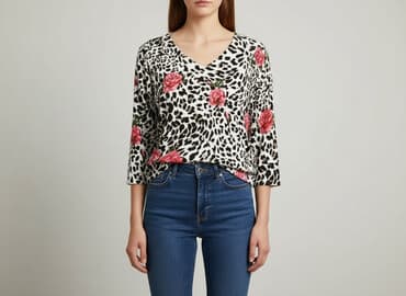 sweter piórkowy na drutach: Bluzka damska, rozmiar M — 7