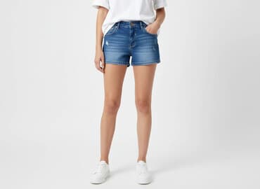 spodenki jeansowe z wysokim stanem pull and bear: Bershka, Szorty damskie, rozmiar M — 6