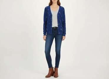 sweter w chmurki reserved: Kardigan damski, rozmiar S — 5